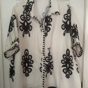 Elegant Black and White Women's Top